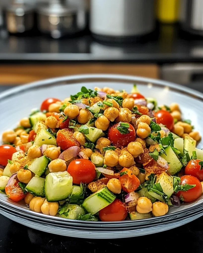 Refreshing Spiced Chickpea and Cucumber Salad