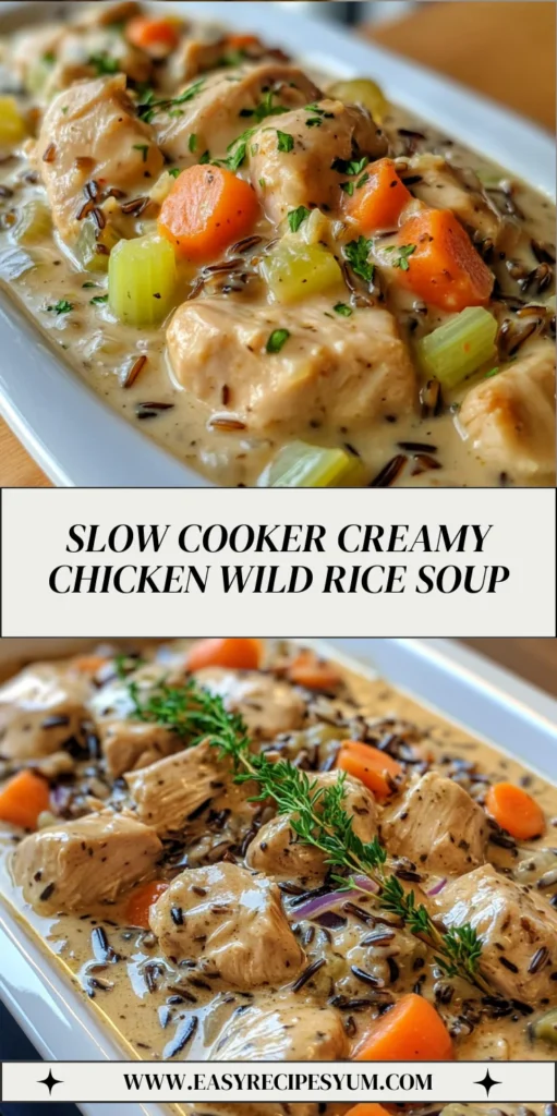 Slow Cooker Creamy Chicken Wild Rice Soup