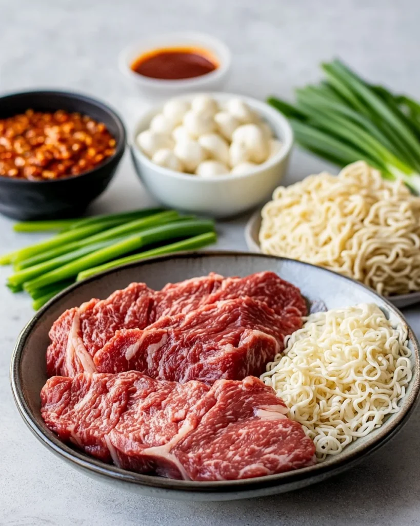 Spicy Korean Ramen with Grilled Beef & Creamy Sauce