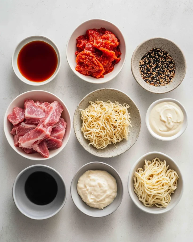 Spicy Korean Ramen with Grilled Beef & Creamy Sauce