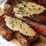 Steak with Creamy Garlic Sauce