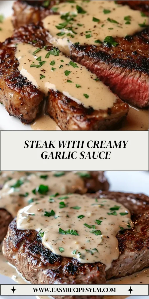 Steak with Creamy Garlic Sauce