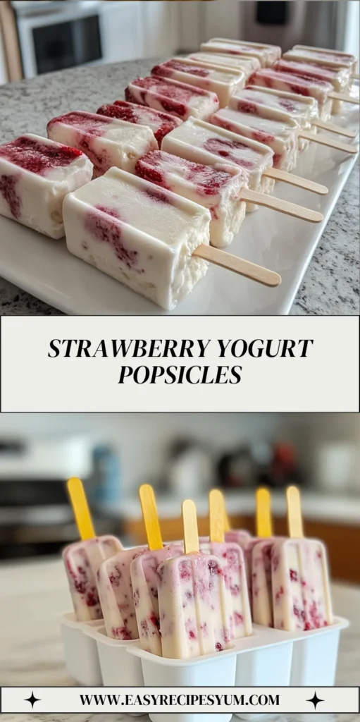Strawberry Yogurt Popsicles