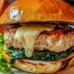 White Cheddar and Spinach Chicken Burgers
