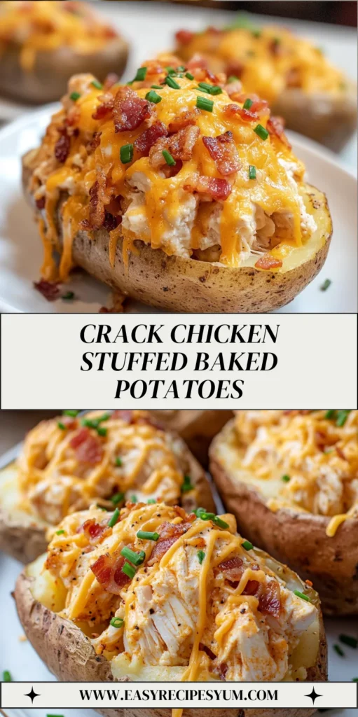 Crack Chicken Stuffed Baked Potatoes
