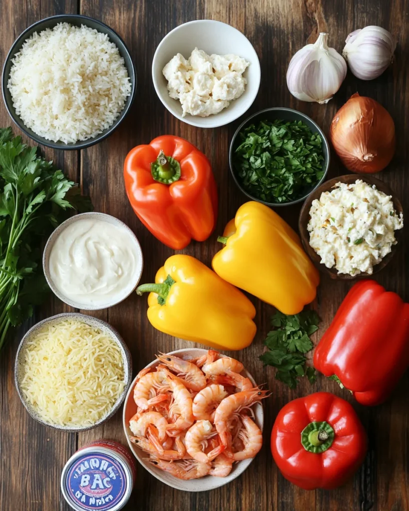 Crab and Shrimp Stuffed Bell Peppers