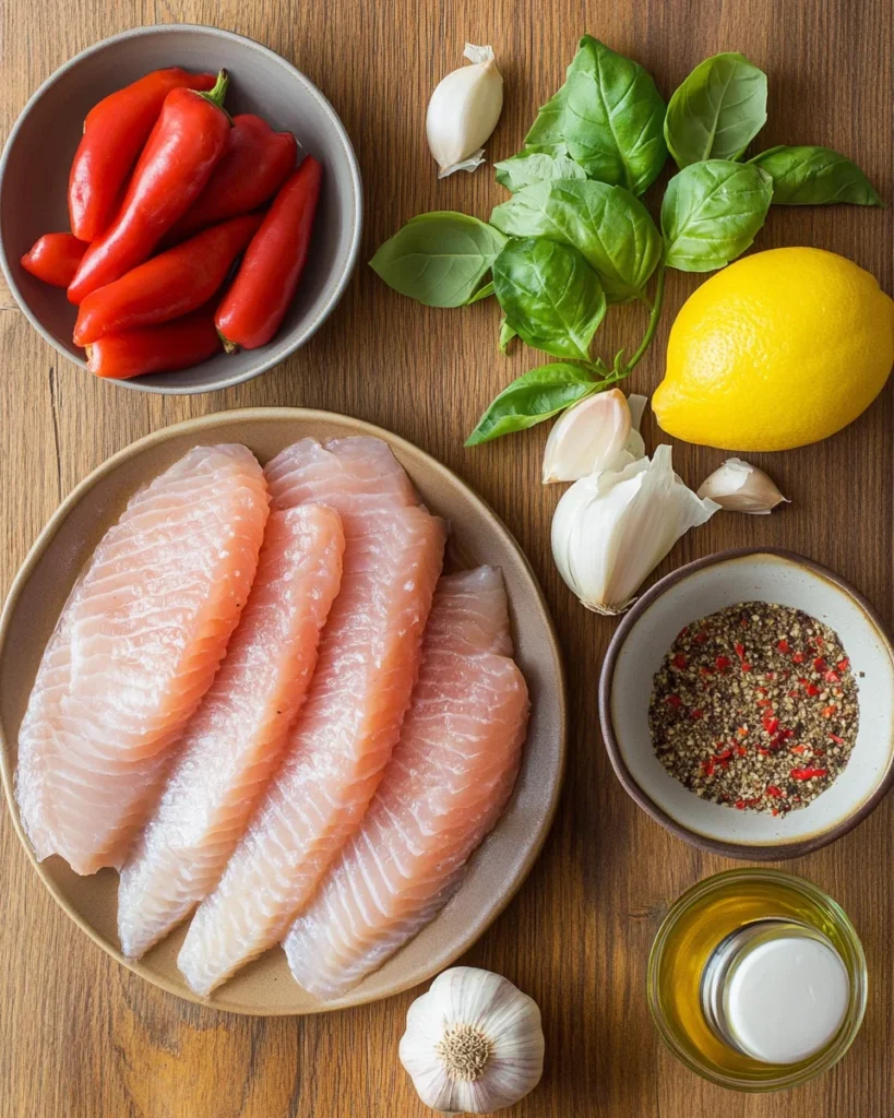Tilapia in Roasted Pepper Sauce