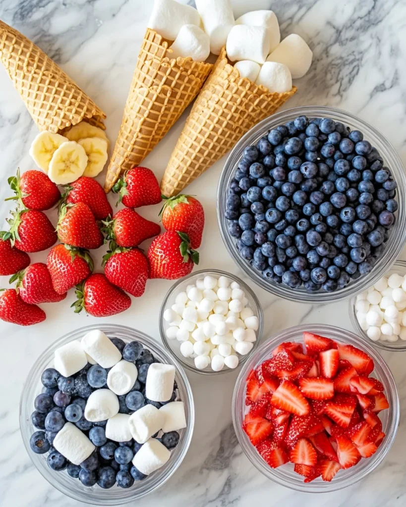 Patriotic Fruit Cones