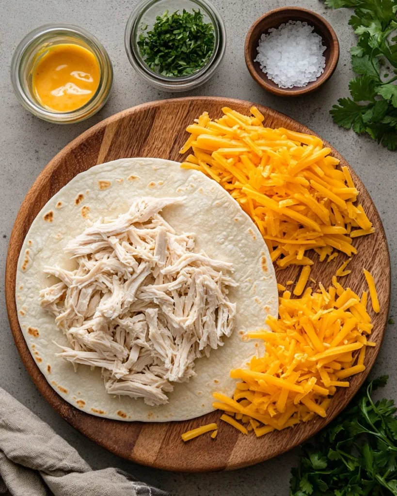 Cheesy Garlic Chicken Wraps