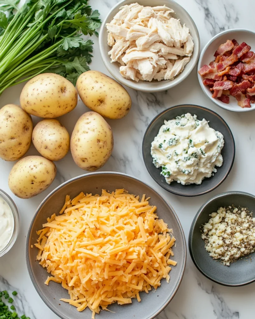 Crack Chicken Stuffed Baked Potatoes