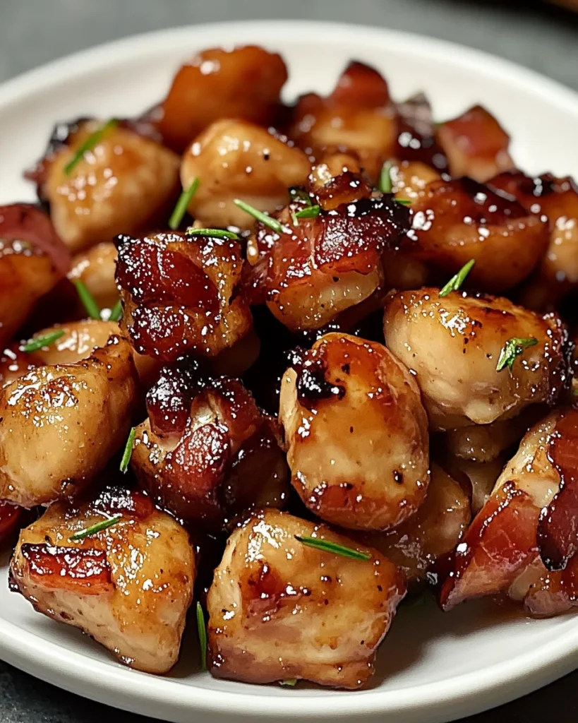 Maple Glazed Bacon Chicken Bites