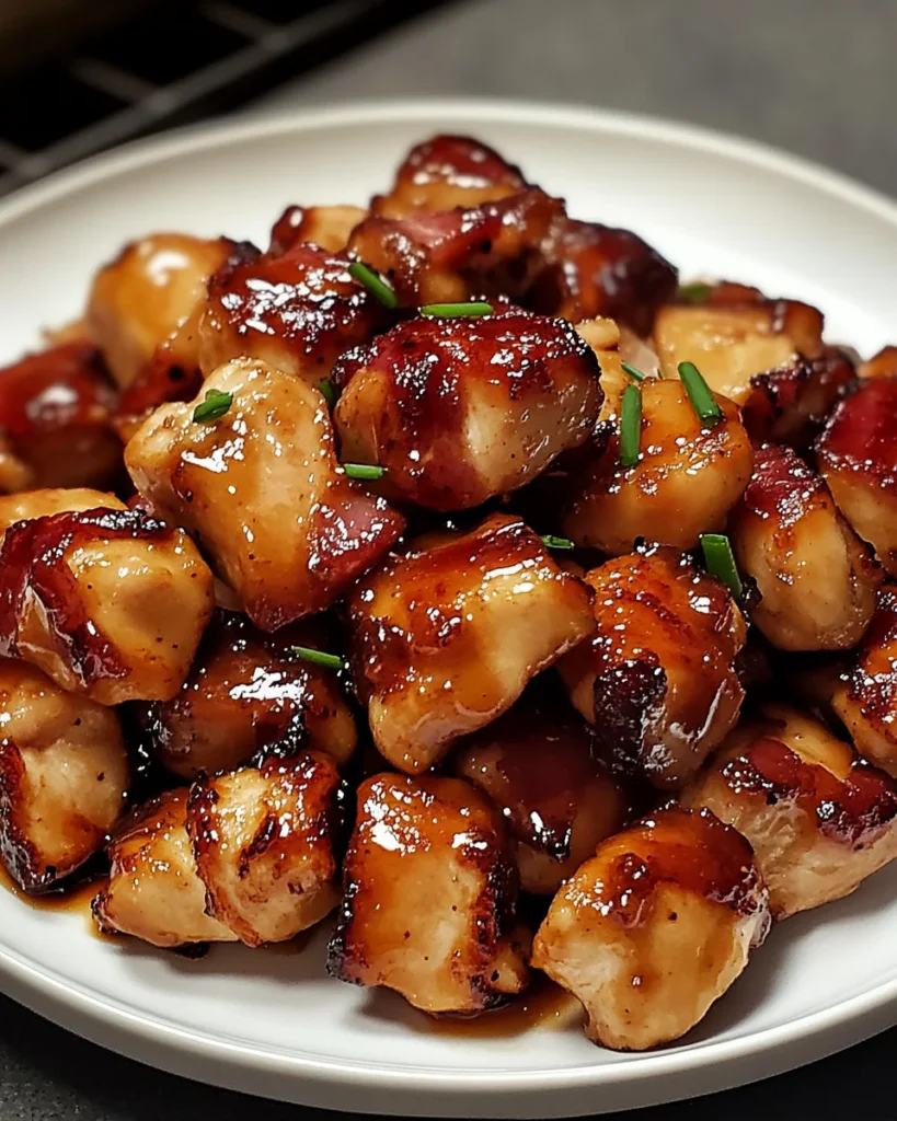 Maple Glazed Bacon Chicken Bites