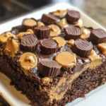 Reese’s Chocolate Peanut Butter Cup Earthquake Cake
