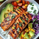 chili lime salmon bowls
