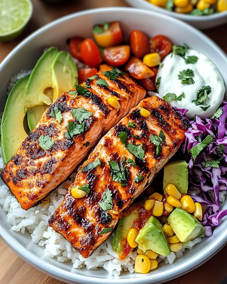 chili lime salmon bowls