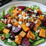 Creamy Roasted Beet, Sweet Potato, and Feta Salad