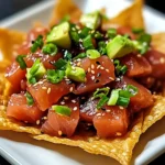 Spicy Tuna Tartare on Crispy Wonton Chips