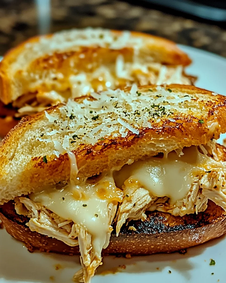 Cheesy Chicken Garlic Bread Sandwich