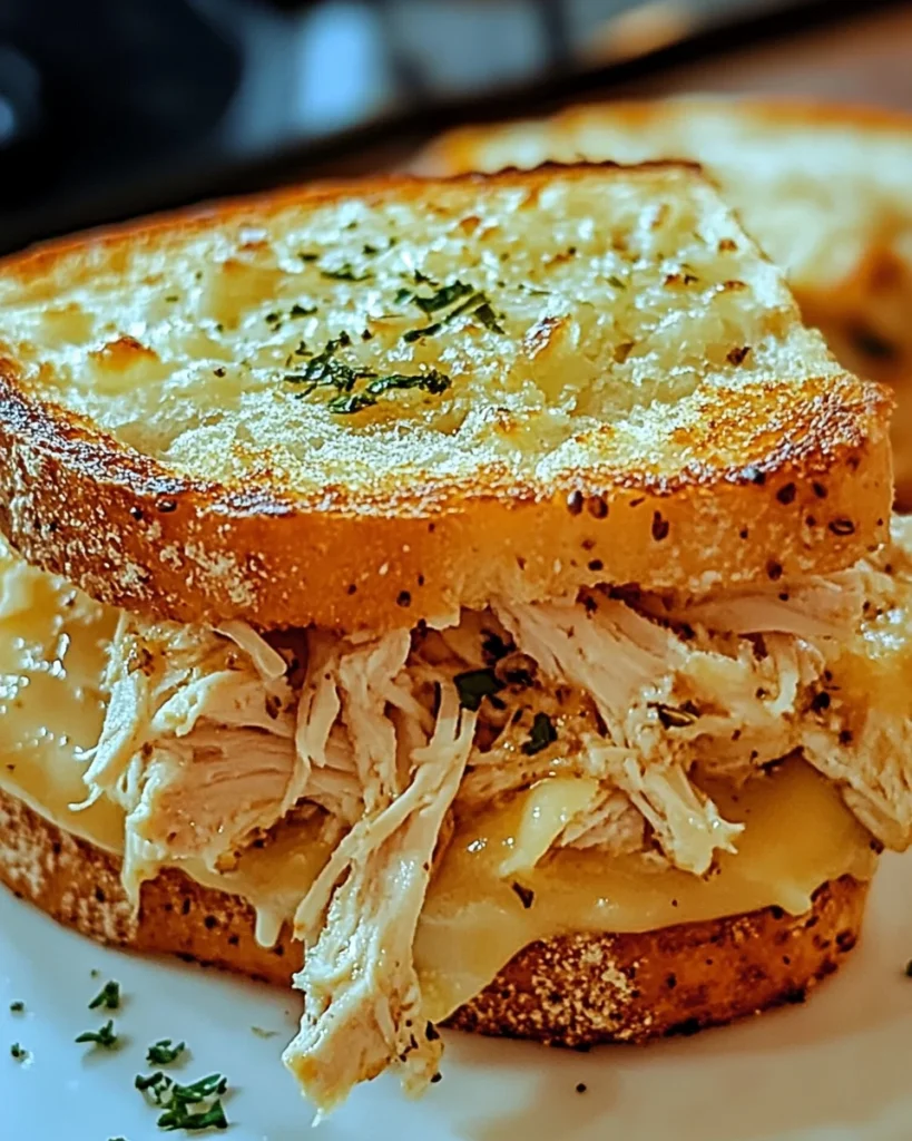 Cheesy Chicken Garlic Bread Sandwich