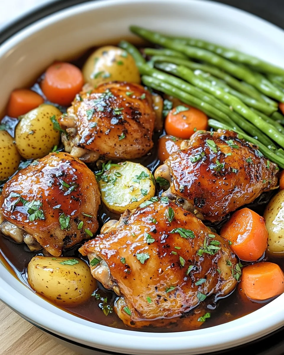 Slow Cooker Honey Garlic Chicken And Veggies