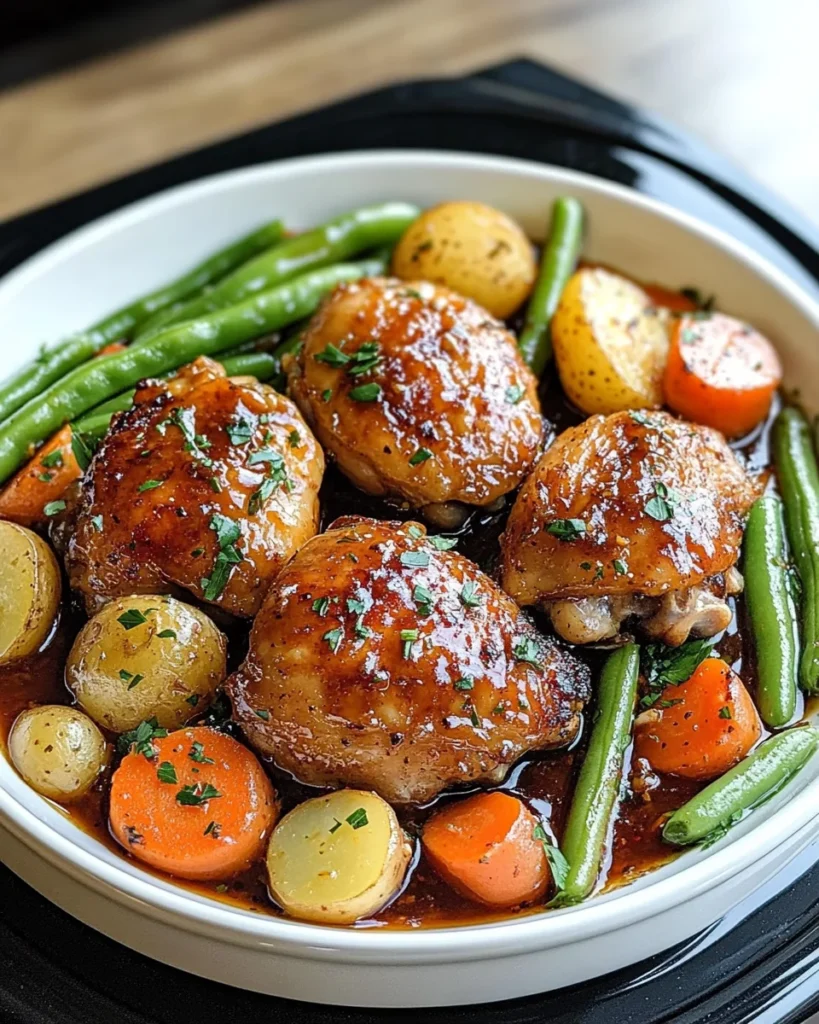 Slow Cooker Honey Garlic Chicken And Veggies