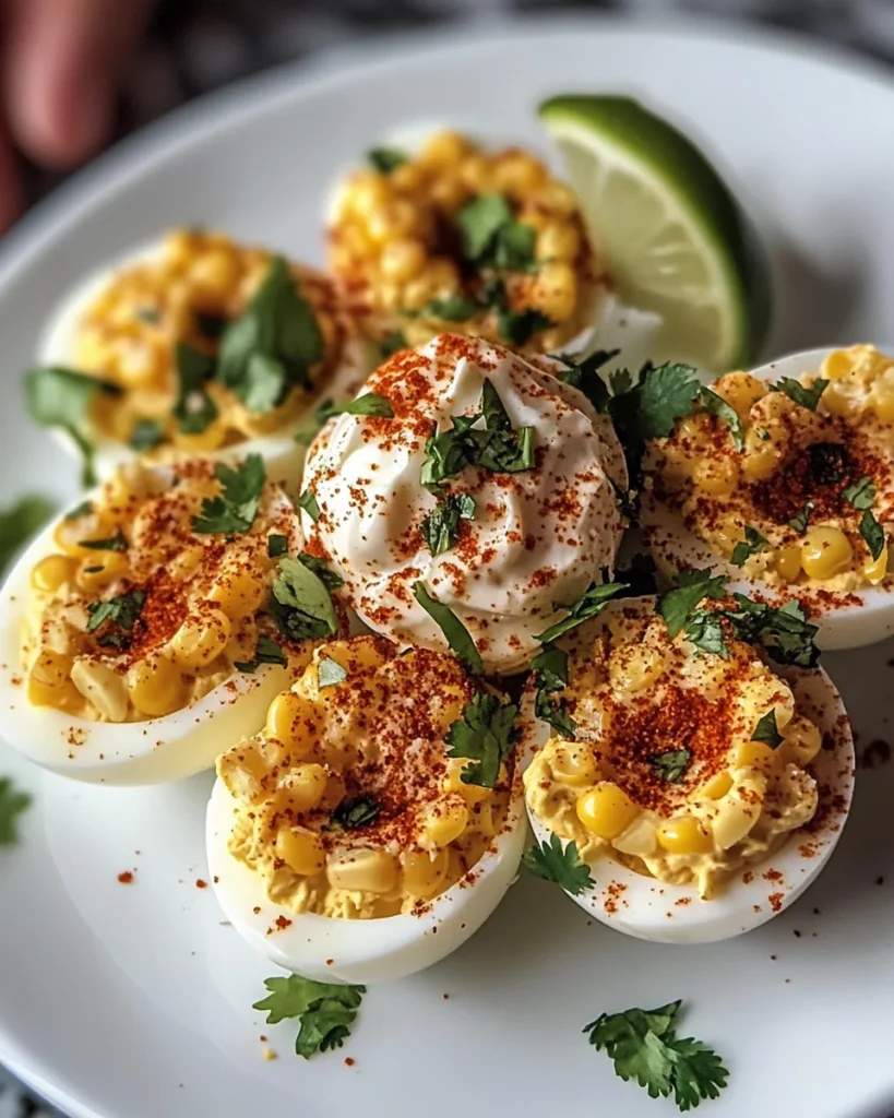 Mexican Street Corn Deviled Eggs