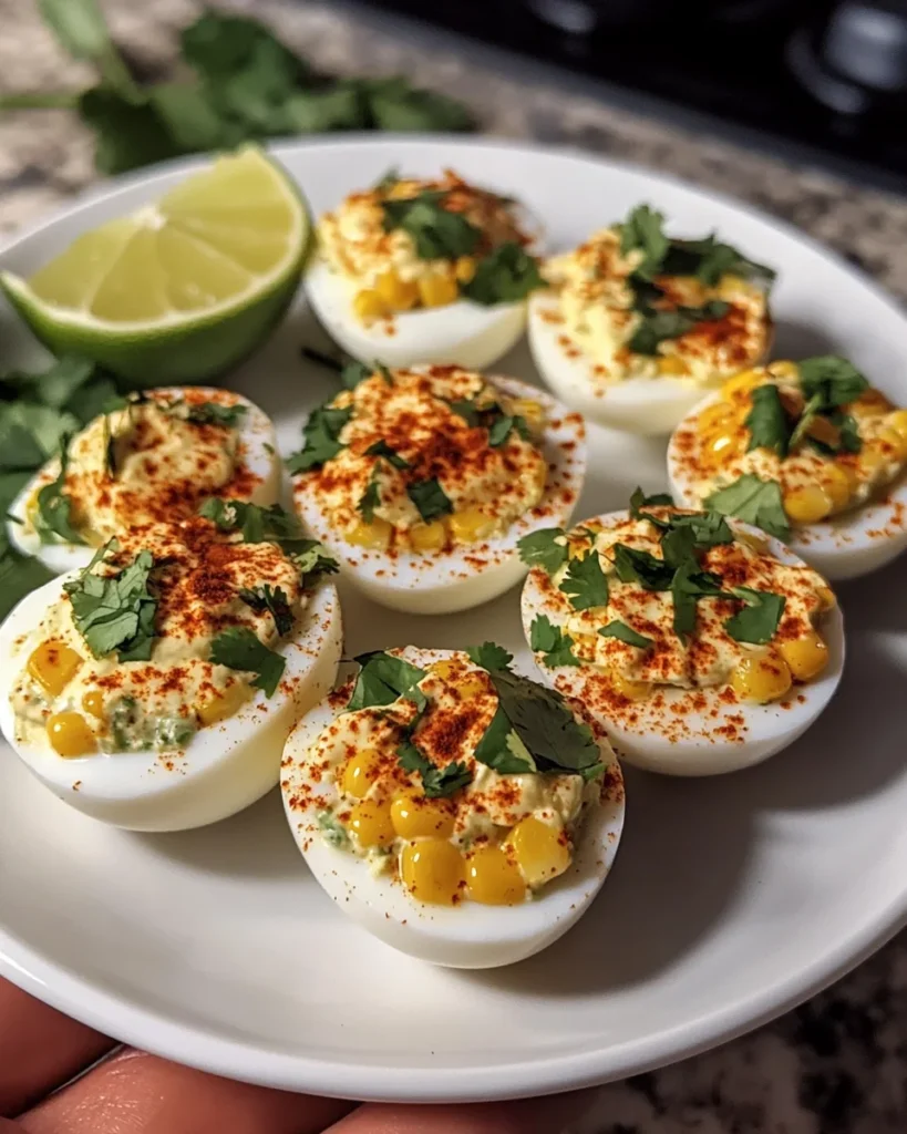 Mexican Street Corn Deviled Eggs