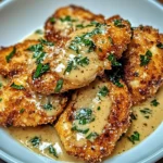 Crispy Parmesan Chicken with a Rich Garlic Sauce