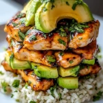Honey Lime Chicken & Avocado Rice Stack