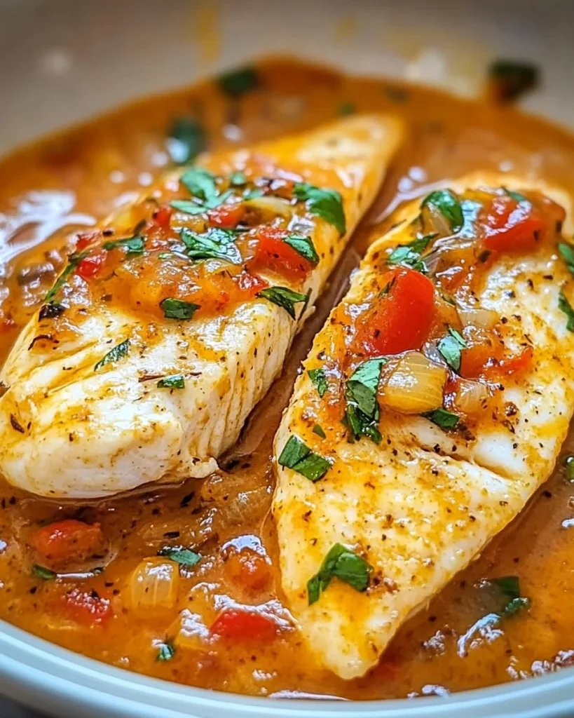 Tilapia in Roasted Pepper Sauce