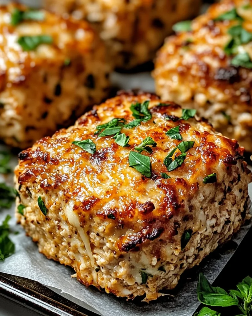 Garlic Parmesan Chicken Meatloaves