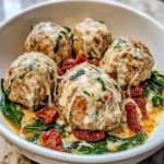 creamy tuscan keto meatballs