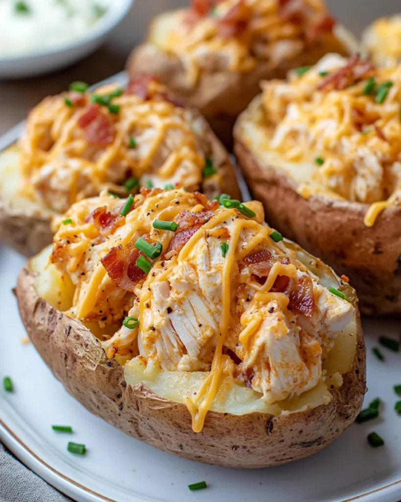 Crack Chicken Stuffed Baked Potatoes