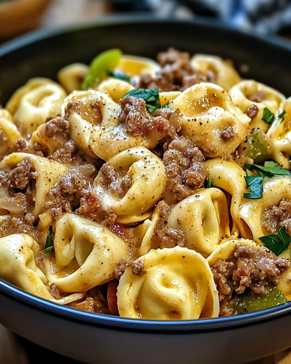 Philly Cheesesteak Tortellini Pasta