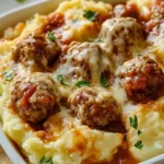 Meatball & Mashed Potato Bake