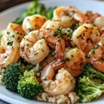 Garlic Butter Shrimp with Broccoli Rice