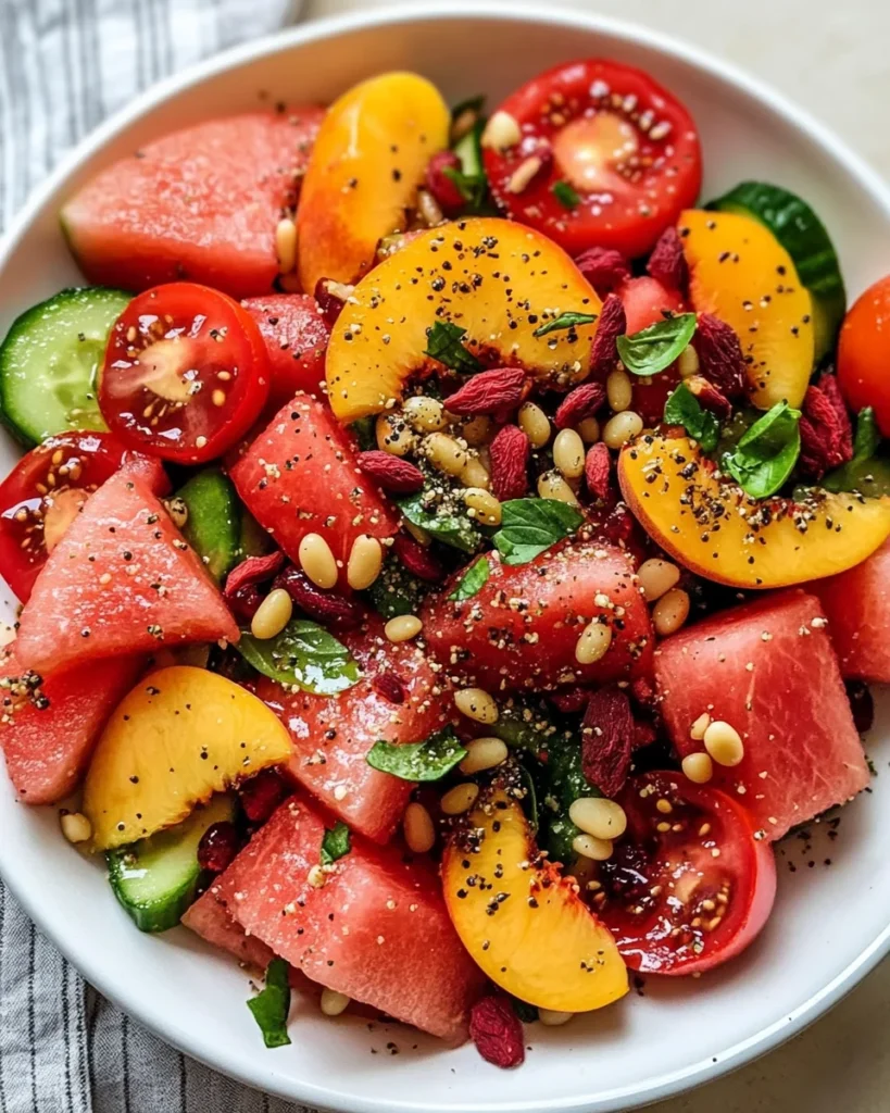 Summer Peach Watermelon Salad
