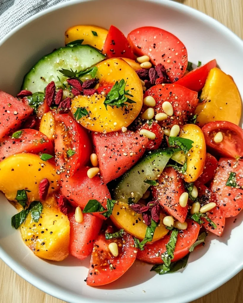 Summer Peach Watermelon Salad