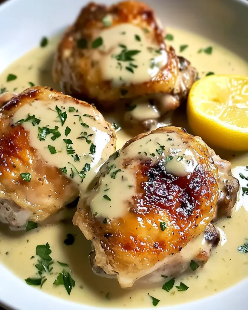 Creamy Lemon Herb Chicken Thighs5 Stars