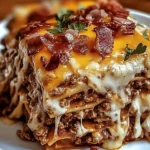 Parmesan Garlic Bacon Cheeseburger Lasagna