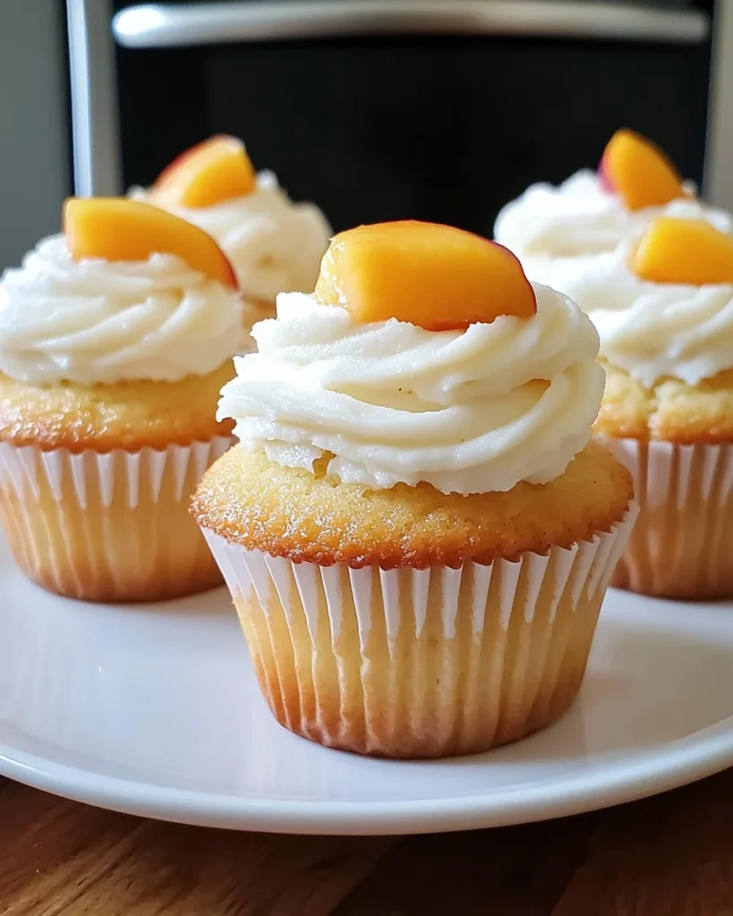 Honey Peach Cream Cheese Cupcakes
