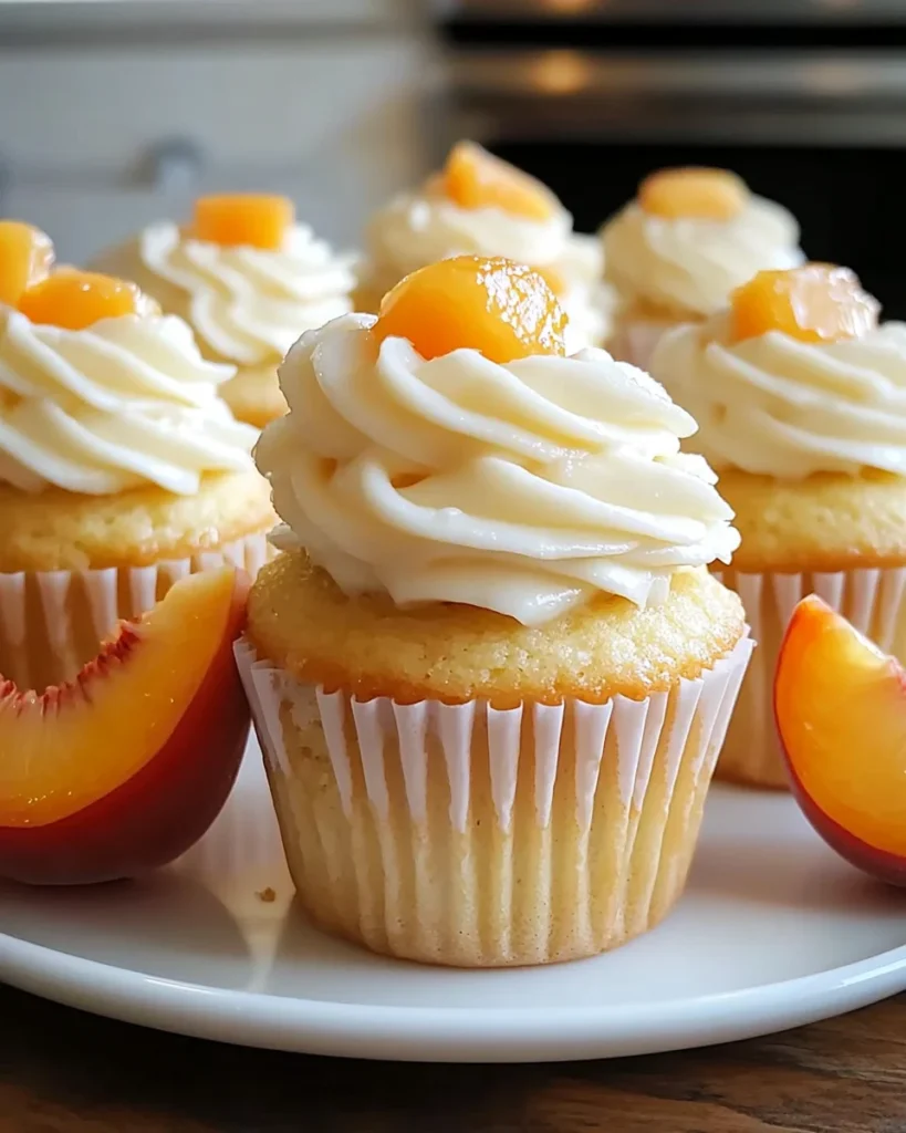 Honey Peach Cream Cheese Cupcakes