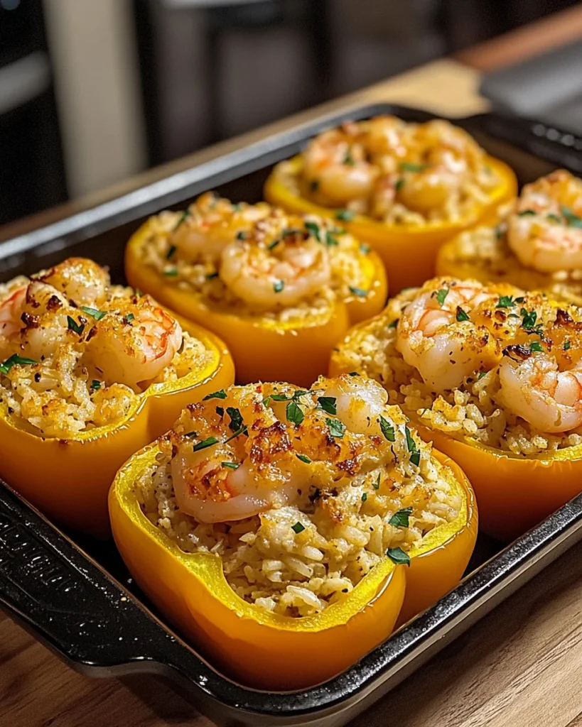 Crab and Shrimp Stuffed Bell Peppers