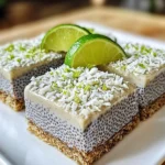 refreshing no-bake chia pudding bars with zesty coconut lime flavor