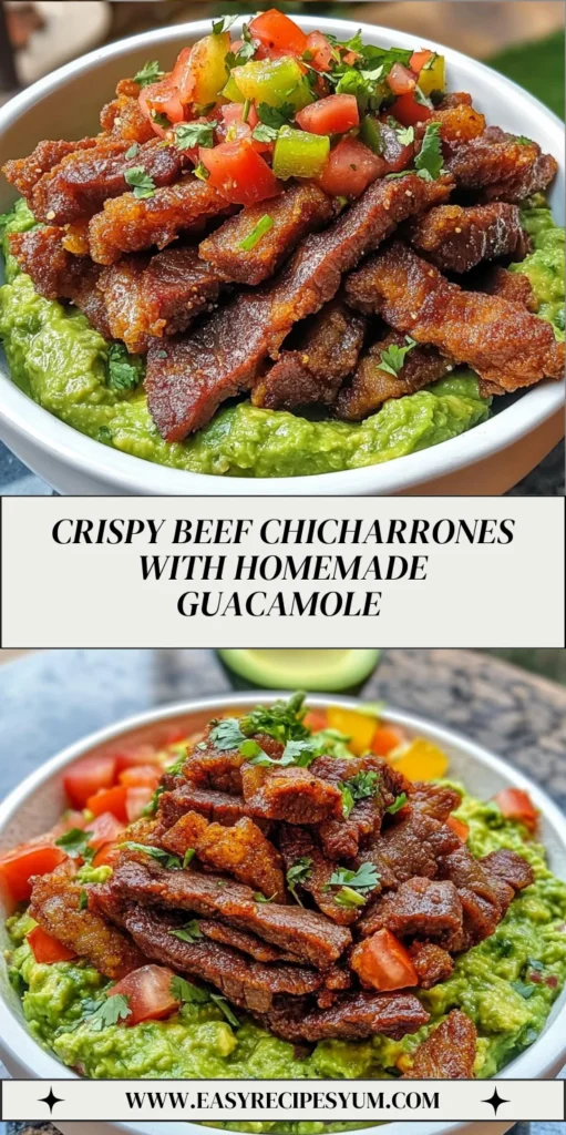 CRISPY BEEF CHICHARRONES WITH HOMEMADE GUACAMOLE
