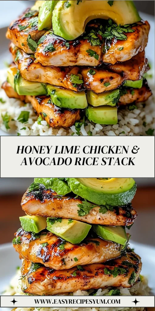 Honey Lime Chicken & Avocado Rice Stack