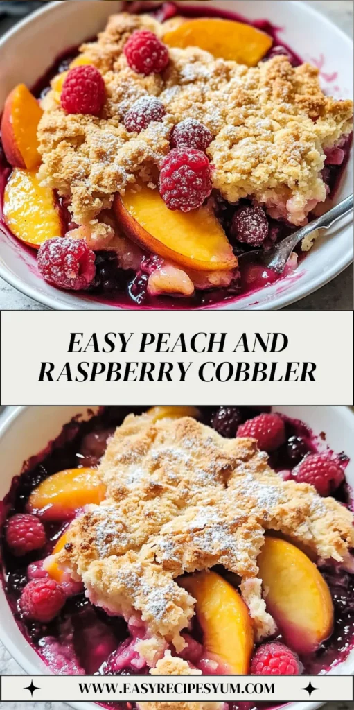 Easy Peach and Raspberry Cobbler