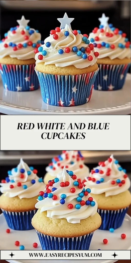 Red White and Blue Cupcakes