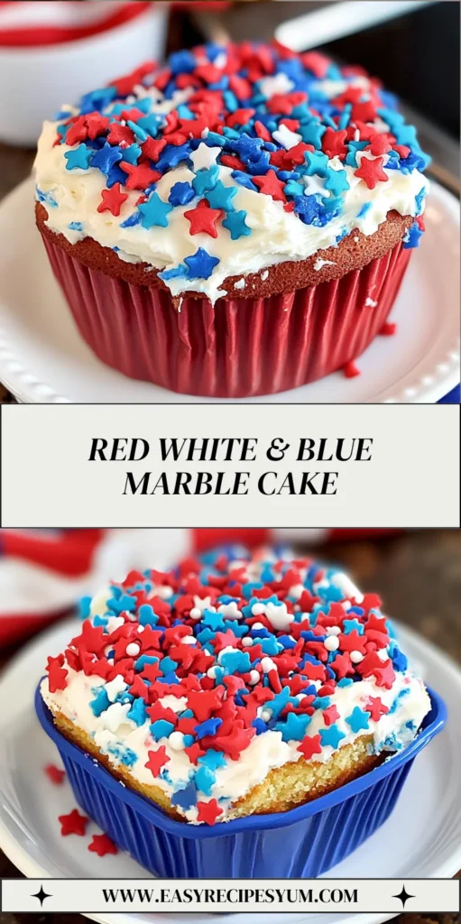 Red White & Blue Marble Cake