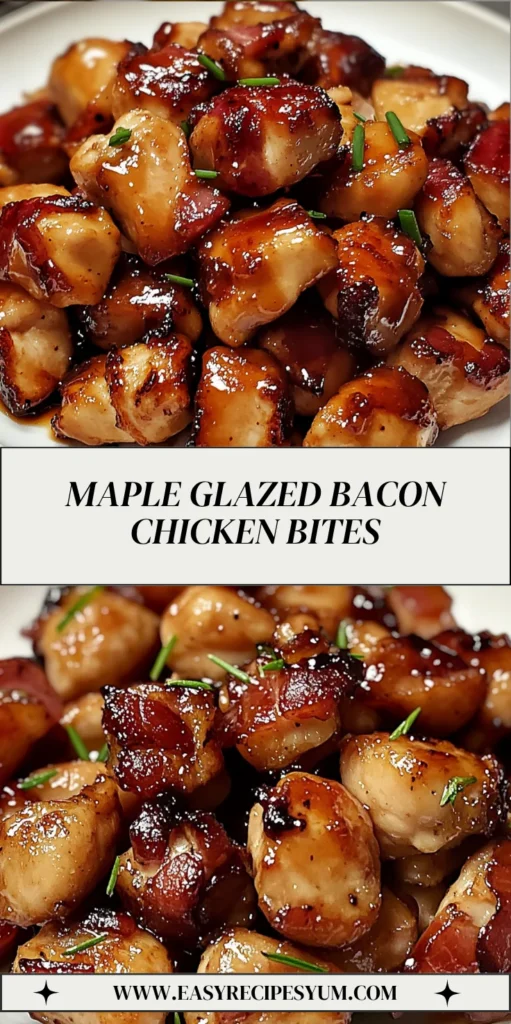 Maple Glazed Bacon Chicken Bites